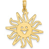 14K Yellow Gold Smiling Sun Charm - 27.5mm Length by Oro Pregiato