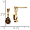 14K Yellow Gold Smoky Quartz Drop Earrings with Pear and Baguette Stones - 1.2 Carat Total Quartz Weight by Monteluci Fine Jewelry