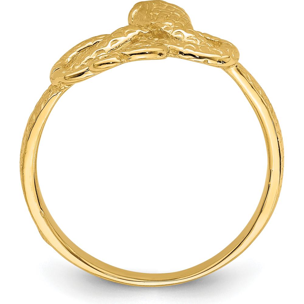 14K Yellow Gold Snake Ring with Polished Finish - Symbolic Serpent Design by Oro Pregiato