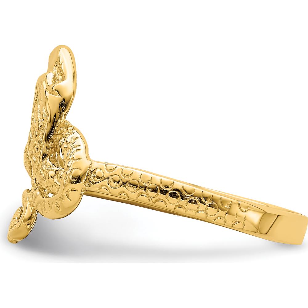 14K Yellow Gold Snake Ring with Polished Finish - Symbolic Serpent Design by Oro Pregiato