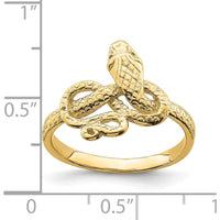 14K Yellow Gold Snake Ring with Polished Finish - Symbolic Serpent Design by Oro Pregiato