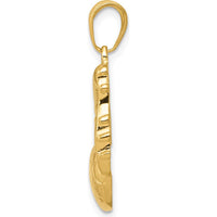 14K Yellow Gold Soccer Ball and Shoe Pendant - Textured Polished Design by Oro Pregiato