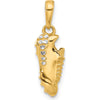 14K Yellow Gold Soccer Cleat Pendant with White Rhodium Diamond-Cut Detailing by Oro Pregiato