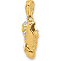 14K Yellow Gold Soccer Cleat Pendant with White Rhodium Diamond-Cut Detailing by Oro Pregiato