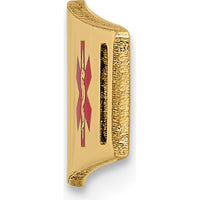 14K Yellow Gold Soft Diamond Shape Medical ID Plate with Red Epoxy Enamel - Engravable Medical Alert Charm by Oro Pregiato