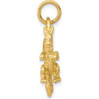 14K Yellow Gold Solid 3D Dragon Charm - Bold Mythical Pendant for Men by Oro Pregiato