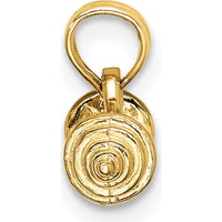 14K Yellow Gold Solid 3D Dumbbell Charm Pendant - Polished Finish by Oro Pregiato