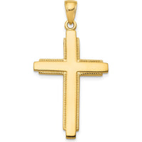 14K Yellow Gold Solid Cross Pendant - 38mm x 20mm by Oro Pregiato