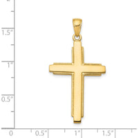 14K Yellow Gold Solid Cross Pendant - 38mm x 20mm by Oro Pregiato