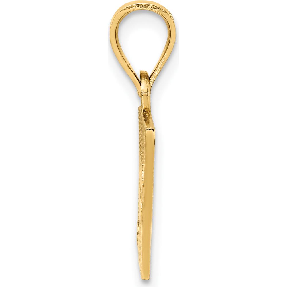 14K Yellow Gold Solid Enameled Puerto Rico Flag Pendant - 21mm Length, 18mm Width by Oro Pregiato