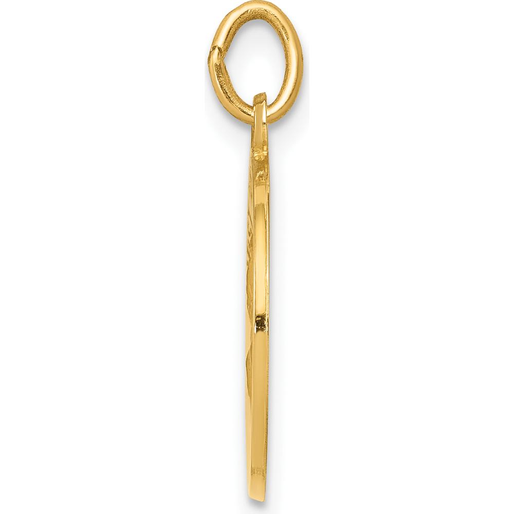 14K Yellow Gold Solid First Holy Communion Medal Round Pendant - 20mm Length by Oro Pregiato