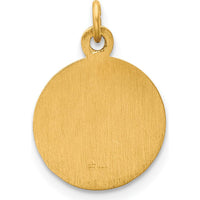 14K Yellow Gold Solid Infant of Prague Medal Round Charm - Satin & Polished Finish by Oro Pregiato