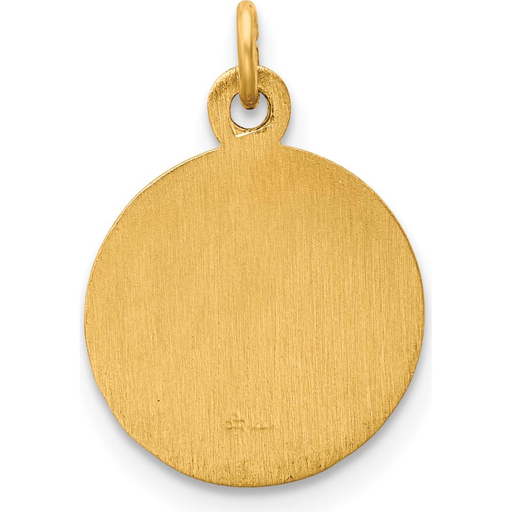 14K Yellow Gold Solid Infant of Prague Medal Round Charm - Satin & Polished Finish by Oro Pregiato