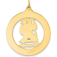 14K Yellow Gold Solid Large Cut-out St. Christopher Medal Pendant - 38mm Length by Oro Pregiato