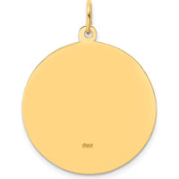 14K Yellow Gold Solid Large Round St. Anthony Medal Pendant - 32.5mm Length by Oro Pregiato