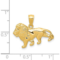 14K Yellow Gold Solid Lion Charm Pendant - 15mm x 24mm by Oro Pregiato