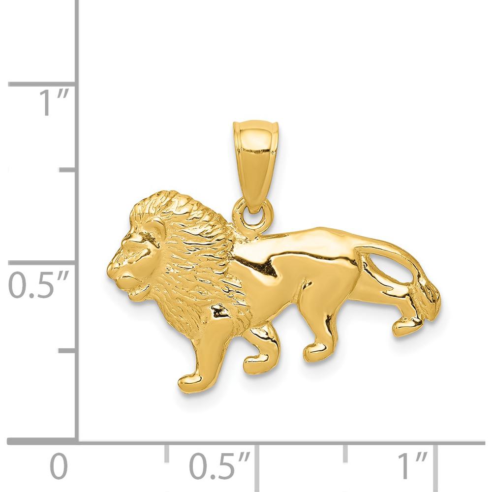 14K Yellow Gold Solid Lion Charm Pendant - 15mm x 24mm by Oro Pregiato