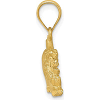 14K Yellow Gold Solid Lion Pendant Charm - 19mm by Oro Pregiato