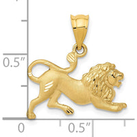 14K Yellow Gold Solid Lion Pendant Charm - 19mm by Oro Pregiato