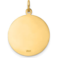 14K Yellow Gold Solid Medium St. Florian Medal Pendant with Polished and Satin Finish - 23.5mm Length by Oro Pregiato
