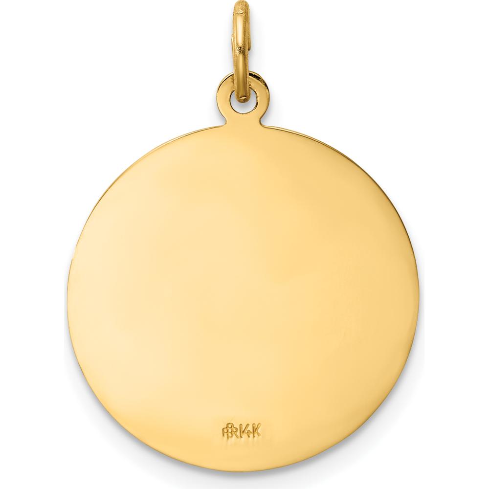 14K Yellow Gold Solid Medium St. Florian Medal Pendant with Polished and Satin Finish - 23.5mm Length by Oro Pregiato