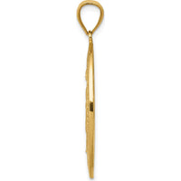 14K Yellow Gold Solid Miraculous Medal Oval Pendant - Polished and Satin Finish by 0