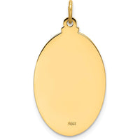 14K Yellow Gold Solid Our Lady of Guadalupe Medal Oval Pendant - Polished and Satin Finish 26mm x 16mm by Oro Pregiato
