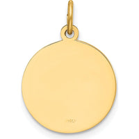 14K Yellow Gold Solid Our Lady of Perpetual Help Medal Pendant - 20mm Length by Oro Pregiato
