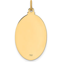 14K Yellow Gold Solid Oval St. Joseph Medal Pendant with Polished and Satin Finish by Oro Pregiato