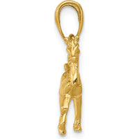 14K Yellow Gold Solid Polished 3D Horse Charm - 19mm Length by Oro Pregiato