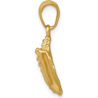14K Yellow Gold Solid Polished Conch Shell Pendant - Nature-Inspired Design by Oro Pregiato
