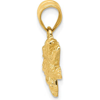 14K Yellow Gold Solid Polished Crocodile Pendant - 17mm Length by Oro Pregiato