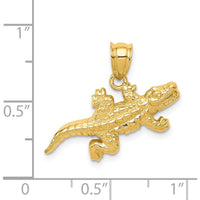 14K Yellow Gold Solid Polished Crocodile Pendant - 17mm Length by Oro Pregiato