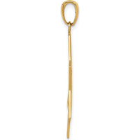 14K Yellow Gold Solid Polished Cut-out Star of David Charm 38mm Length by Oro Pregiato
