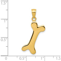 14K Yellow Gold Solid Polished Dog Bone Charm - 34mm Length by Oro Pregiato