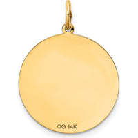 14K Yellow Gold Solid Polished Smiley Face Pendant - Playful and Textured Design by Oro Pregiato