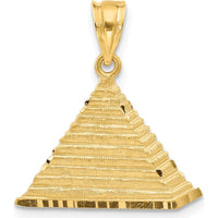 14K Yellow Gold Solid Pyramid Charm - 22.5mm Length by Oro Pregiato