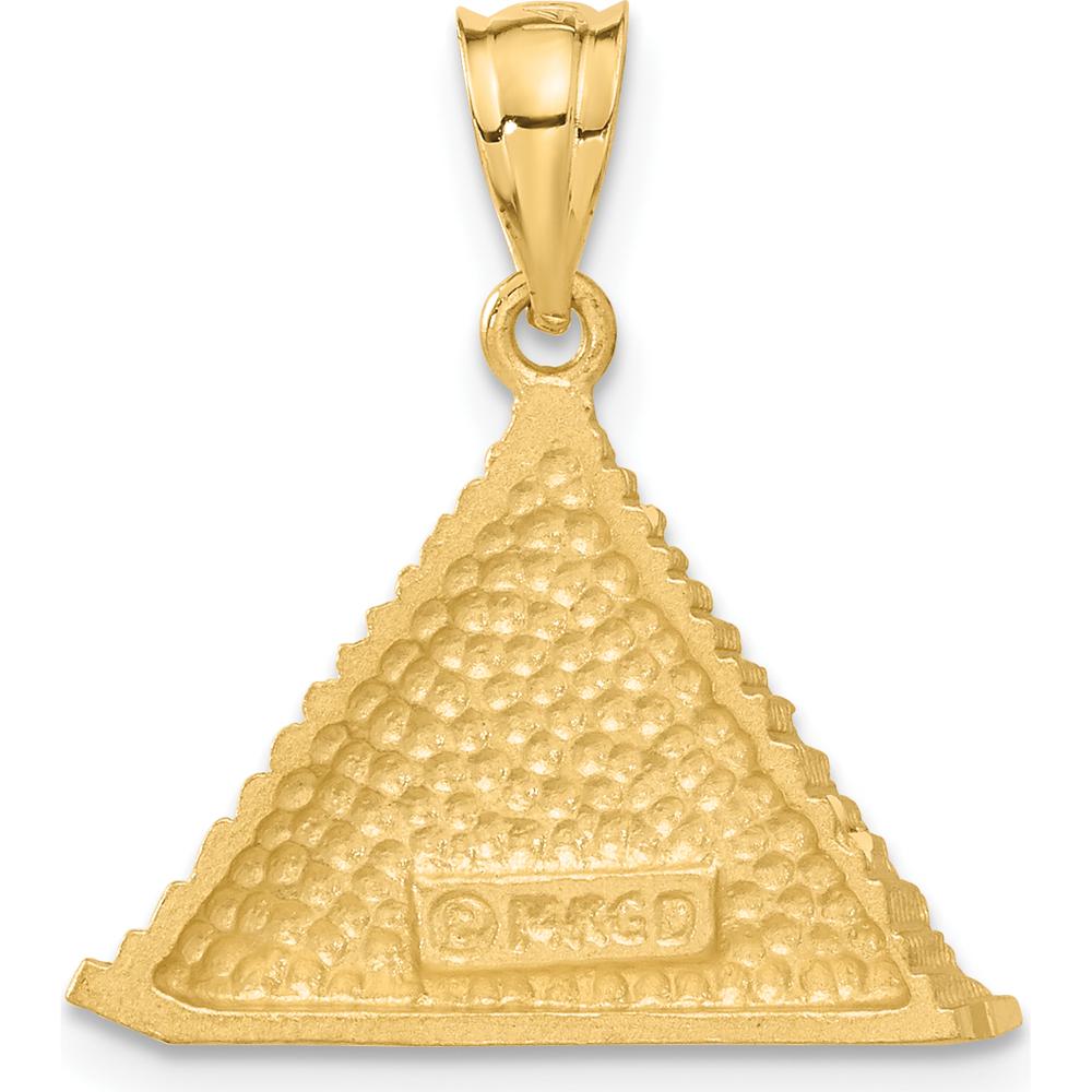 14K Yellow Gold Solid Pyramid Charm - 22.5mm Length by Oro Pregiato