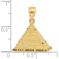 14K Yellow Gold Solid Pyramid Charm - 22.5mm Length by Oro Pregiato