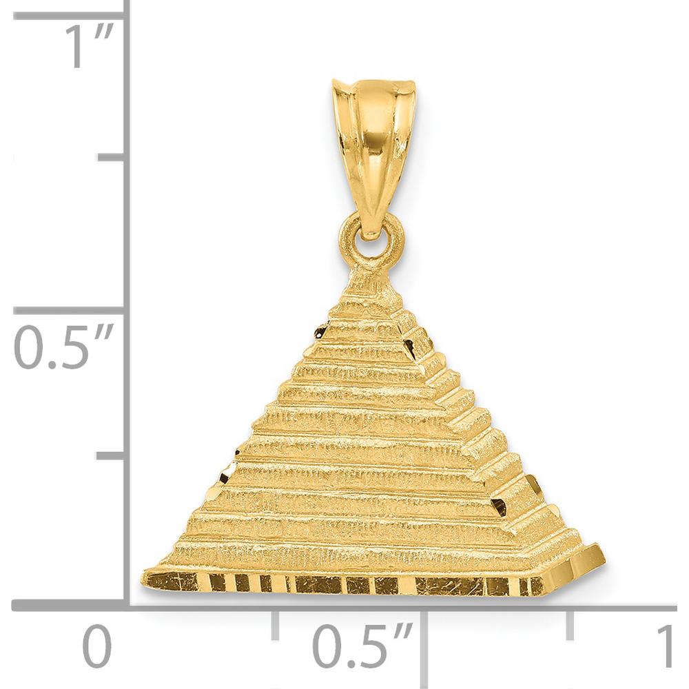 14K Yellow Gold Solid Pyramid Charm - 22.5mm Length by Oro Pregiato