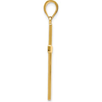 14K Yellow Gold Solid Reversible Latin Cross Pendant - 38mm Length by Oro Pregiato