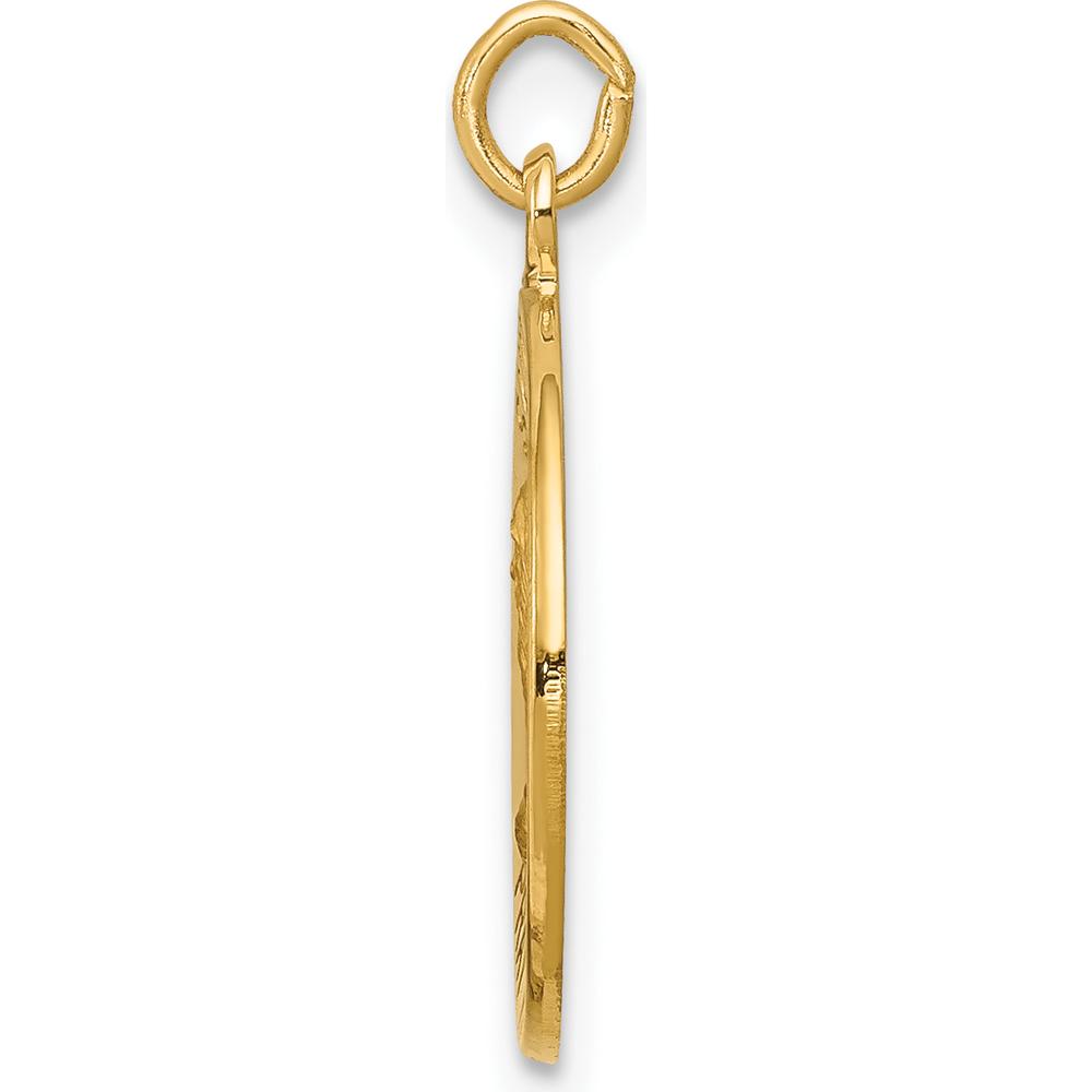 14K Yellow Gold Solid Saint Andrew Medal Charm - Polished & Satin Finish by Oro Pregiato