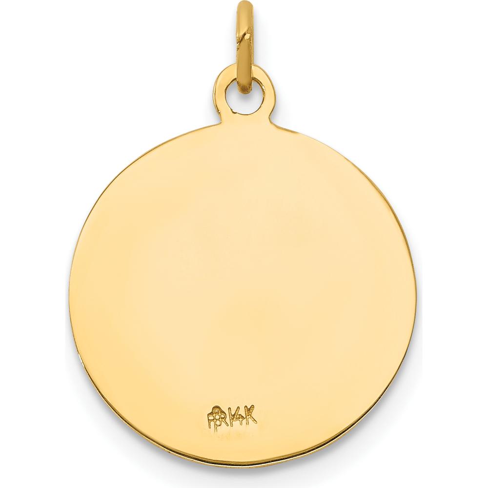 14K Yellow Gold Solid Saint Andrew Medal Charm - Polished & Satin Finish by Oro Pregiato