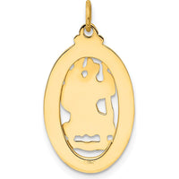14K Yellow Gold Solid Saint Christopher Medal Pendant with Polished and Satin Finish - 28mm Length by Oro Pregiato