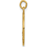 14K Yellow Gold Solid Saint Elizabeth Seton Medal Charm - Polished & Satin Finish by Oro Pregiato