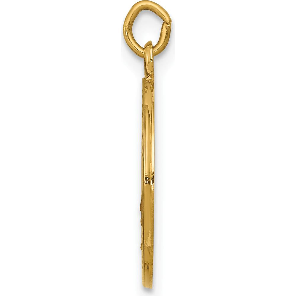 14K Yellow Gold Solid Saint Elizabeth Seton Medal Charm - Polished & Satin Finish by Oro Pregiato