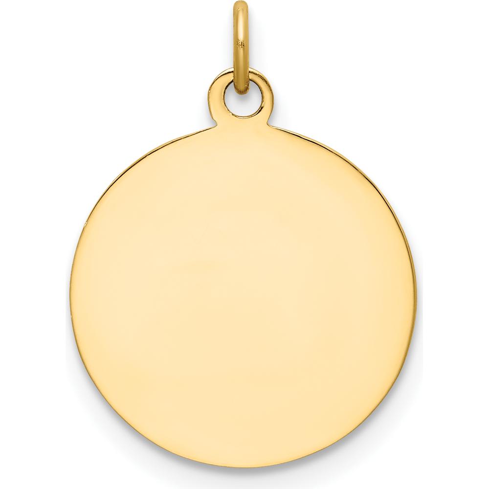 14K Yellow Gold Solid Saint Elizabeth Seton Medal Charm - Polished & Satin Finish by Oro Pregiato