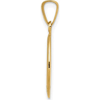 14K Yellow Gold Solid Saint Joseph Oval Charm Pendant with Polished and Satin Finish by Oro Pregiato