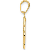 14K Yellow Gold Solid Saint Michael Medal Badge Pendant - 27mm Length, Polished Finish by Oro Pregiato