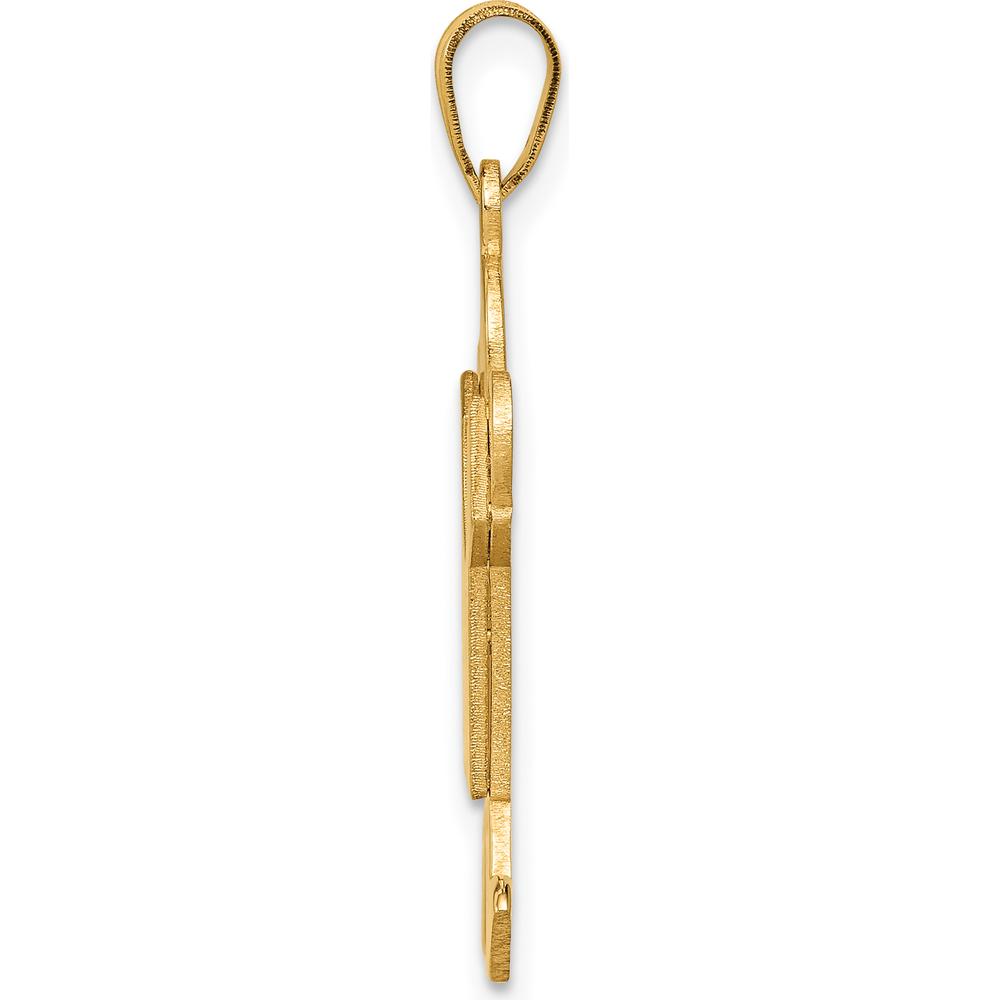 14K Yellow Gold Solid Satin Boy Charm Pendant - Engravable 30mm by Oro Pregiato